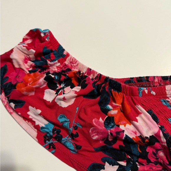 Torrid Floral Smocked Babydoll Dress in Red & Pink – Size 28 - Picture 7 of 9